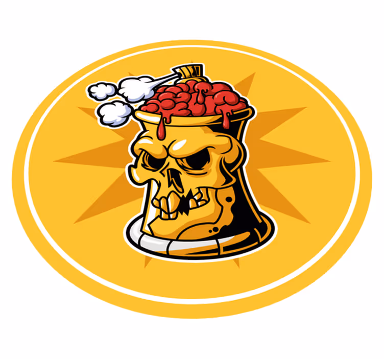 Skull Brain Bowl teenager vinyl rug - TenStickers