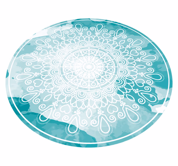 Elegant watercolor tones mandala vinyl rug - TenStickers