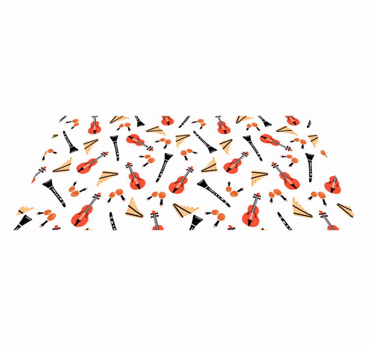 Musical Instrument Pattern vinyl rug - TenStickers