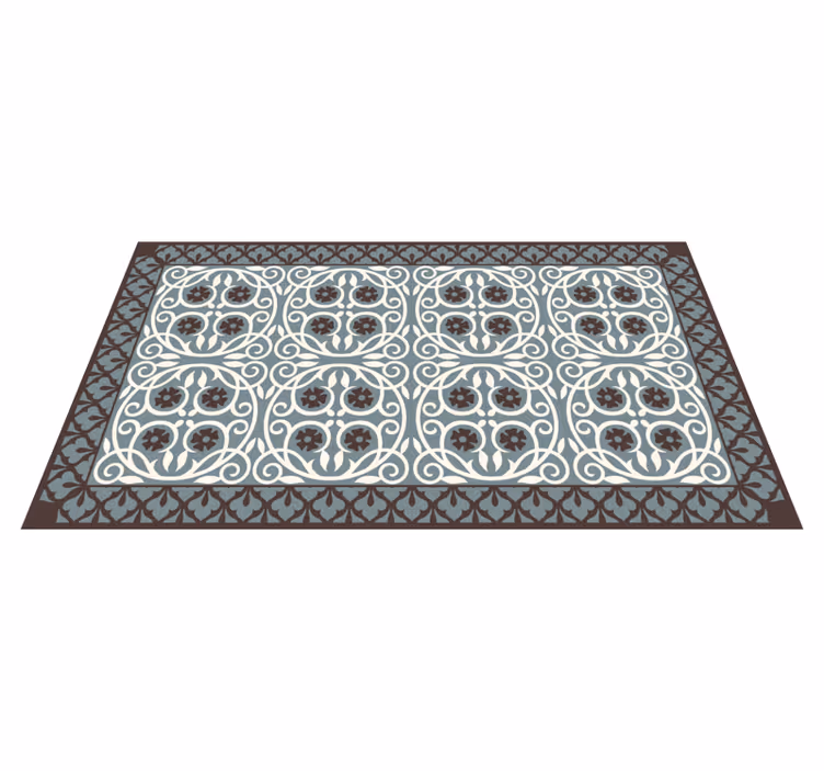 Floral Element Arrangement bathroom vinyl rug - TenStickers