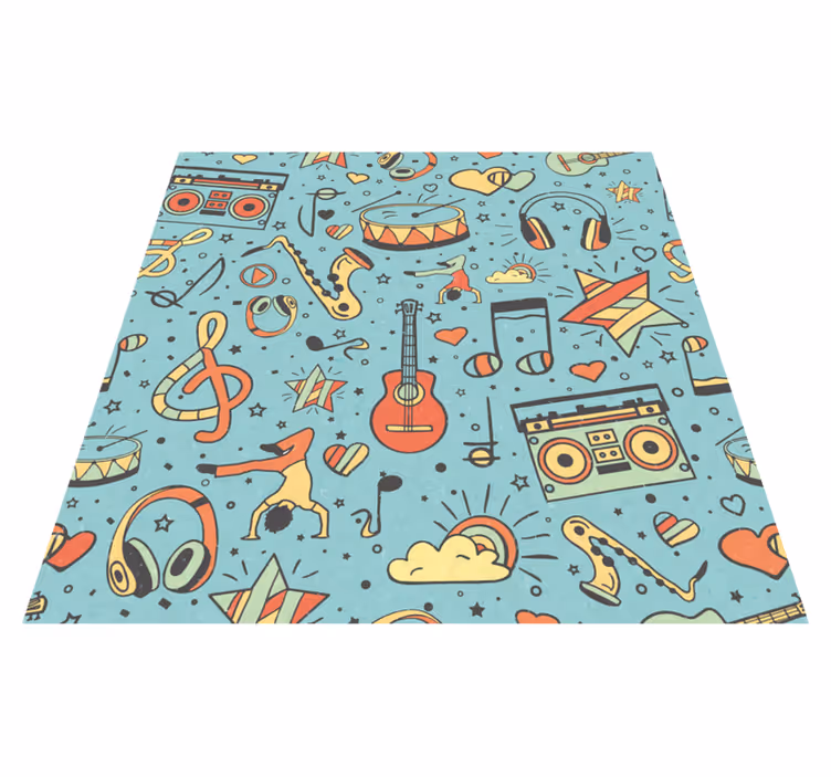 Musical Symbols Playful vinyl rug - TenStickers