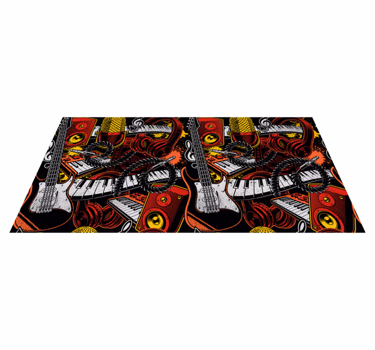 Vinyl rug musical components showcase - TenStickers