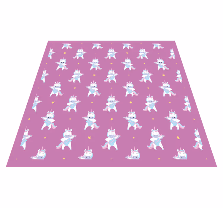 Whimsical Unicorn Motif vinyl rug - TenStickers