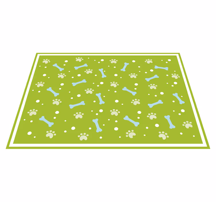 Amazing blue and green dog paws animal rug - TenStickers