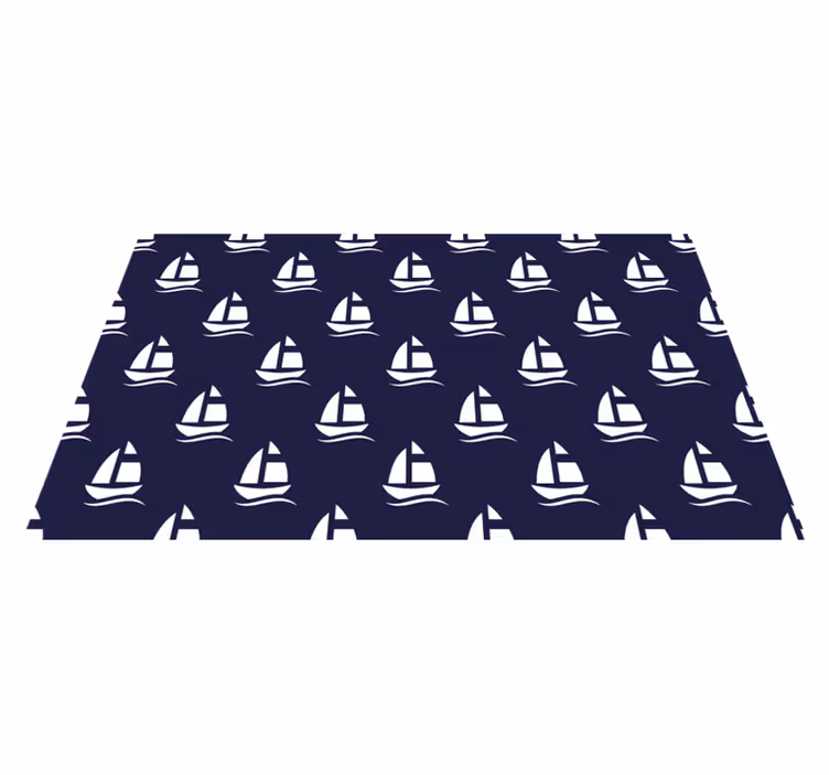 Sailboat Pattern vinyl rug - TenStickers