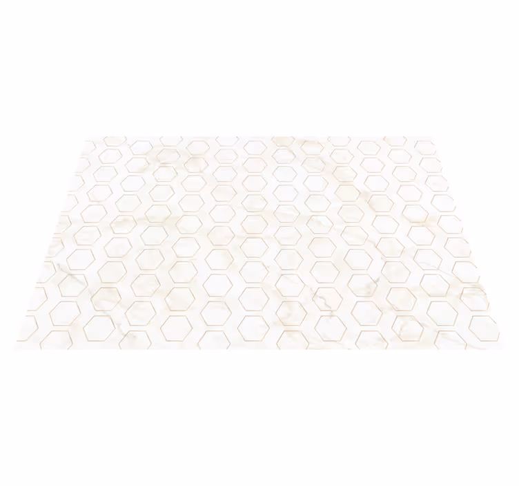 Marble vinyl rug hexagon marble design - TenStickers