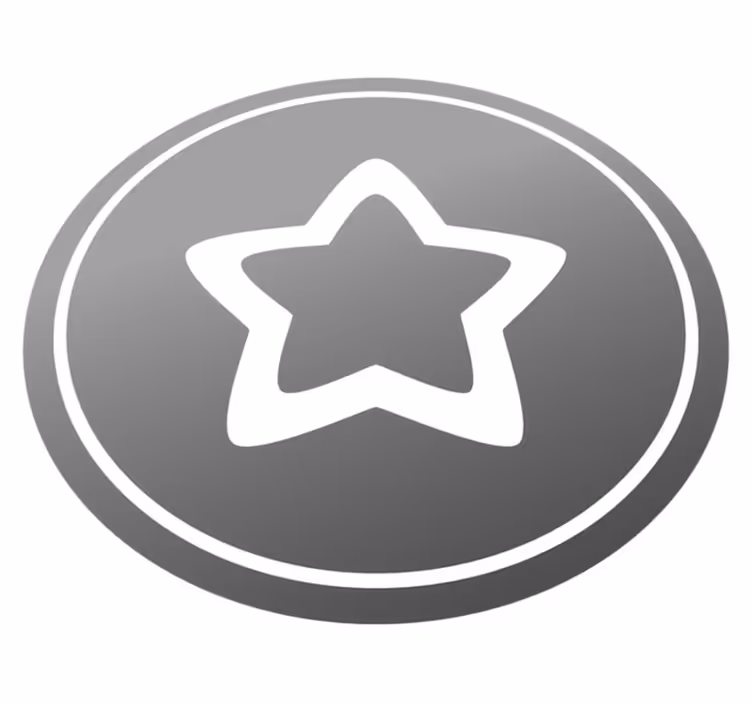 Stylish grey motif star vinyl rug - TenStickers