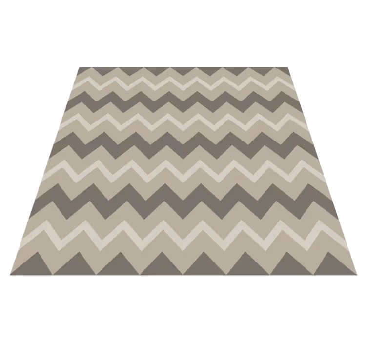 Stripes vinyl rug in brown chevron pattern - TenStickers