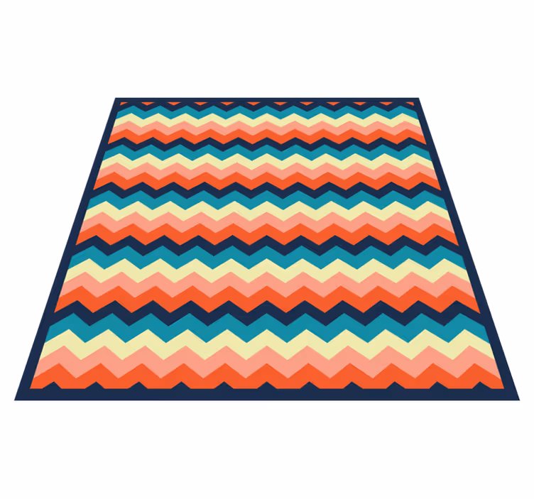 Stripes vinyl rug with vibrant chevron pattern - TenStickers