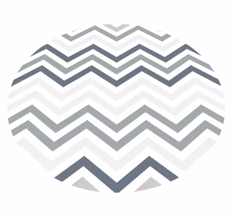 Zig zag gray lines nordic pattern circular rug - TenStickers
