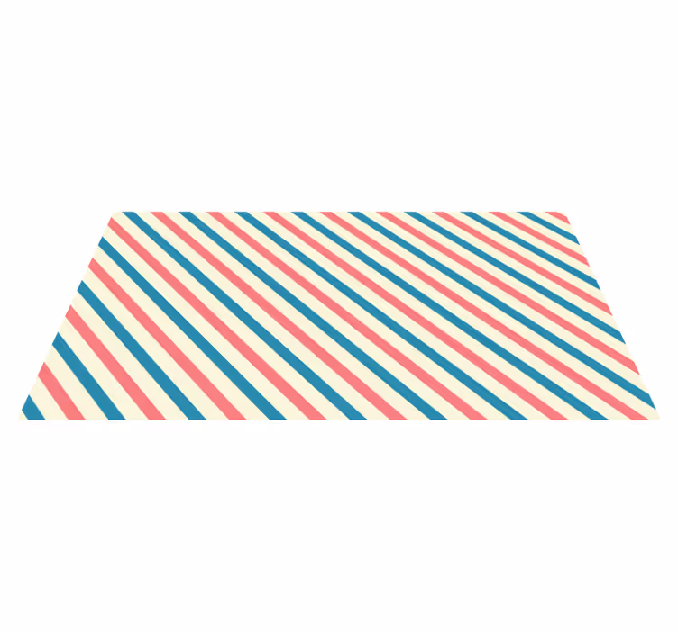 Vibrant slanted lines stripes vinyl rug - TenStickers
