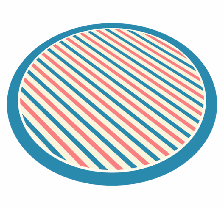 Stripes vinyl rug with circular diagonal design - TenStickers
