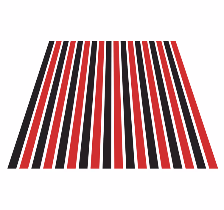 Vertical red and black stripes vinyl rug - TenStickers