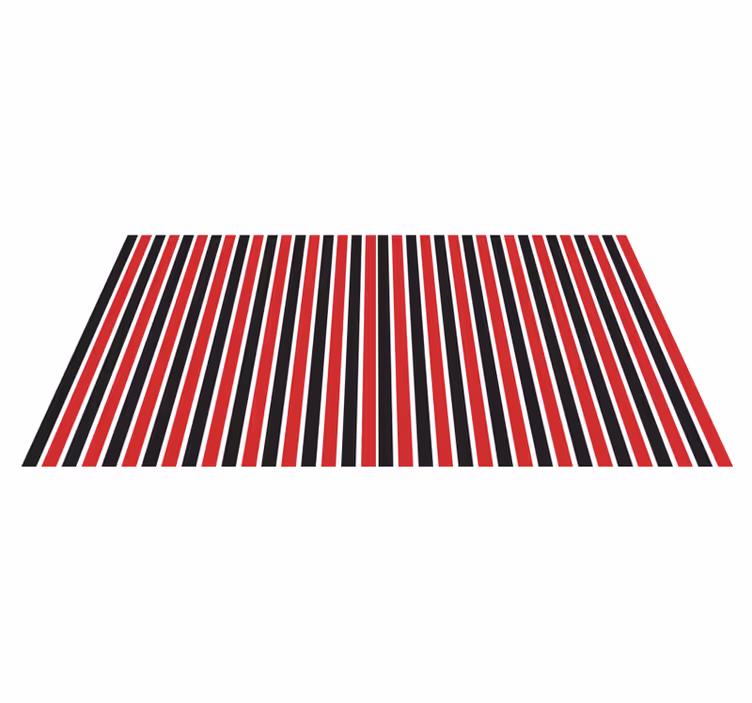 Black and red lines pattern rectangular rug - TenStickers