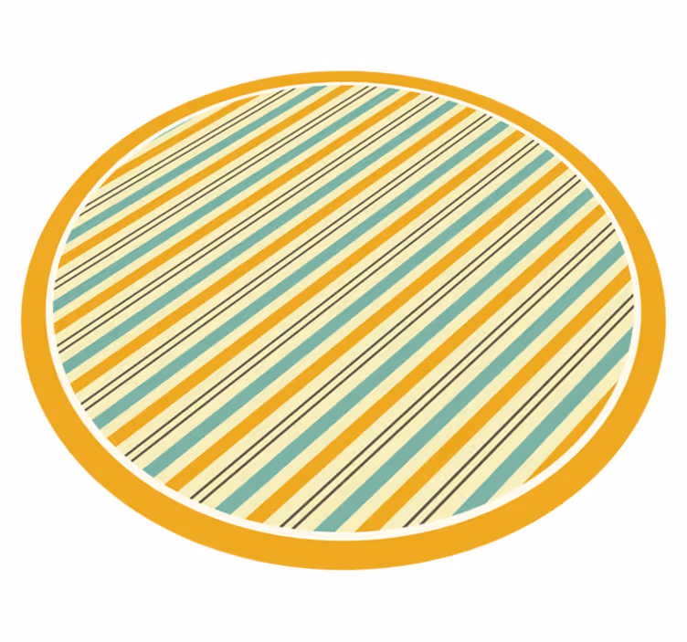 Stripes vinyl rug with circular yellow shades - TenStickers
