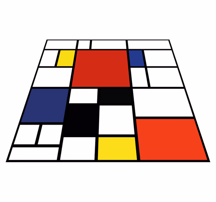 Modern vinyl rug in bright geometric design - TenStickers