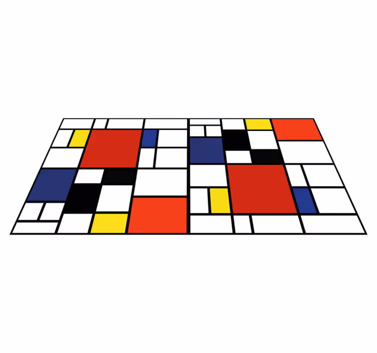 Color Block Pattern modern vinyl rug - TenStickers