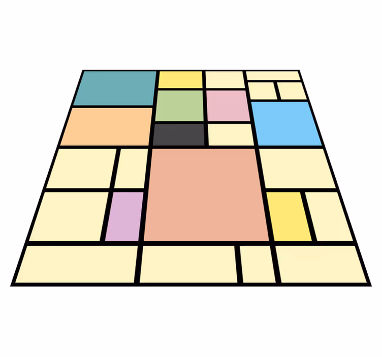 Vibrant Geometry geometric vinyl rug - TenStickers