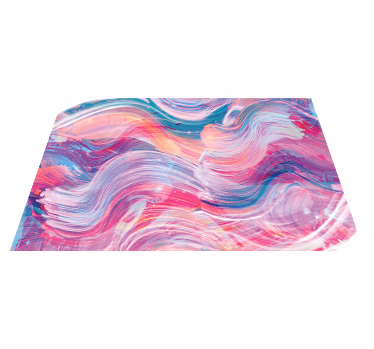 Vinyl rug in vibrant abstract curves - TenStickers