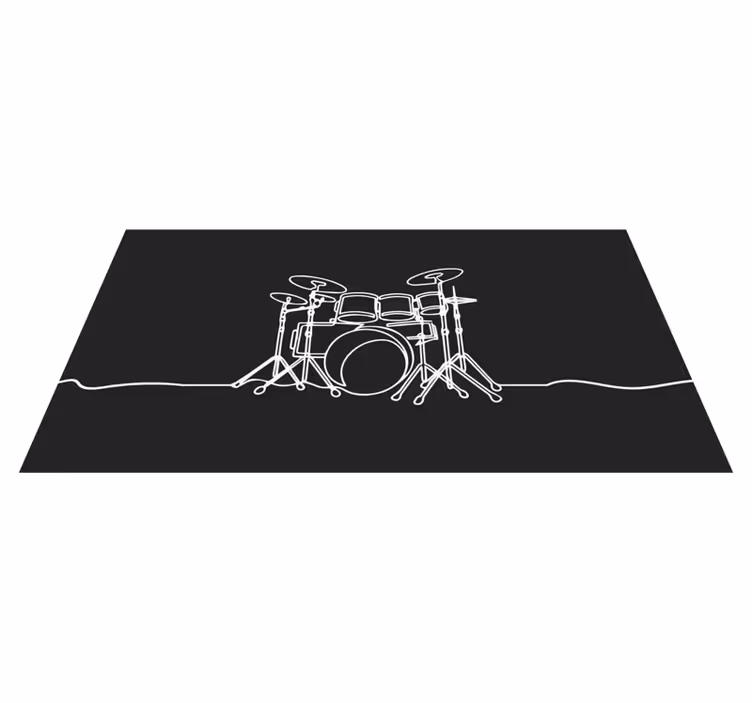 Drum Set Silhouette teenager vinyl rug - TenStickers