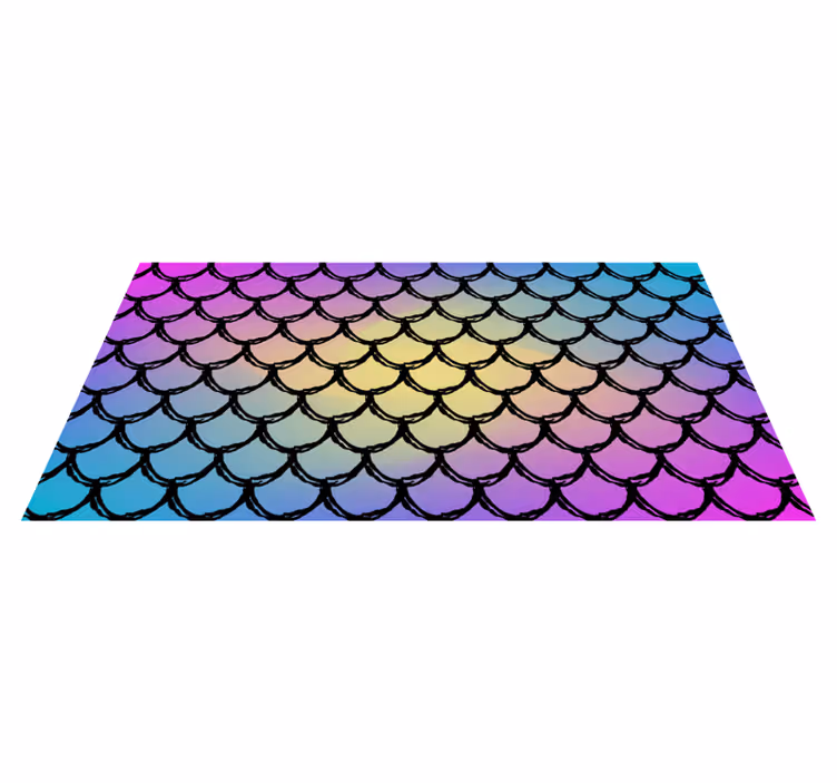 Rectangular vinyl rug with colorful scales pattern - TenStickers