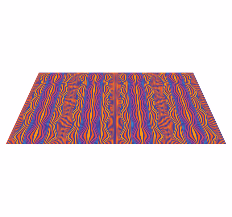 Geometric vinyl rug with colorful wavy lines - TenStickers