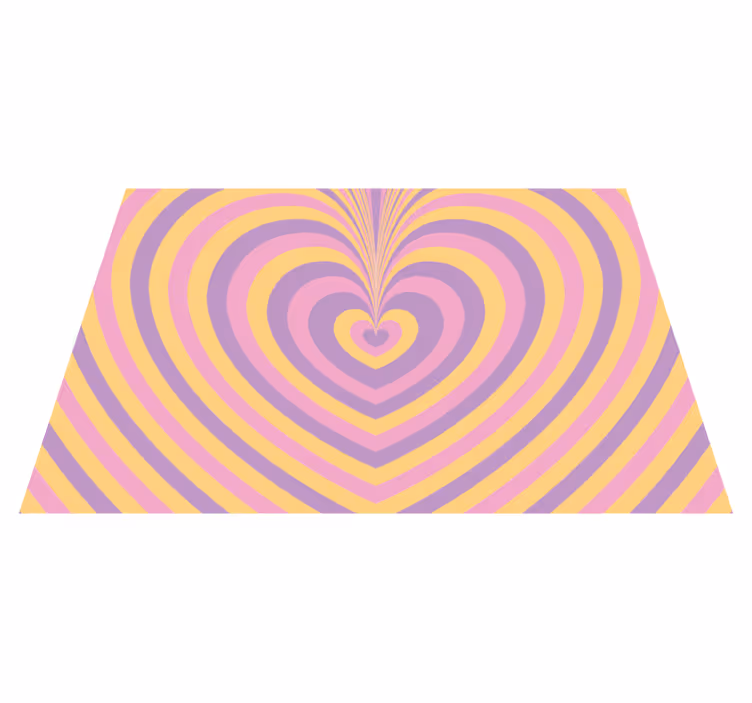 Retro heart design teenager vinyl rug - TenStickers