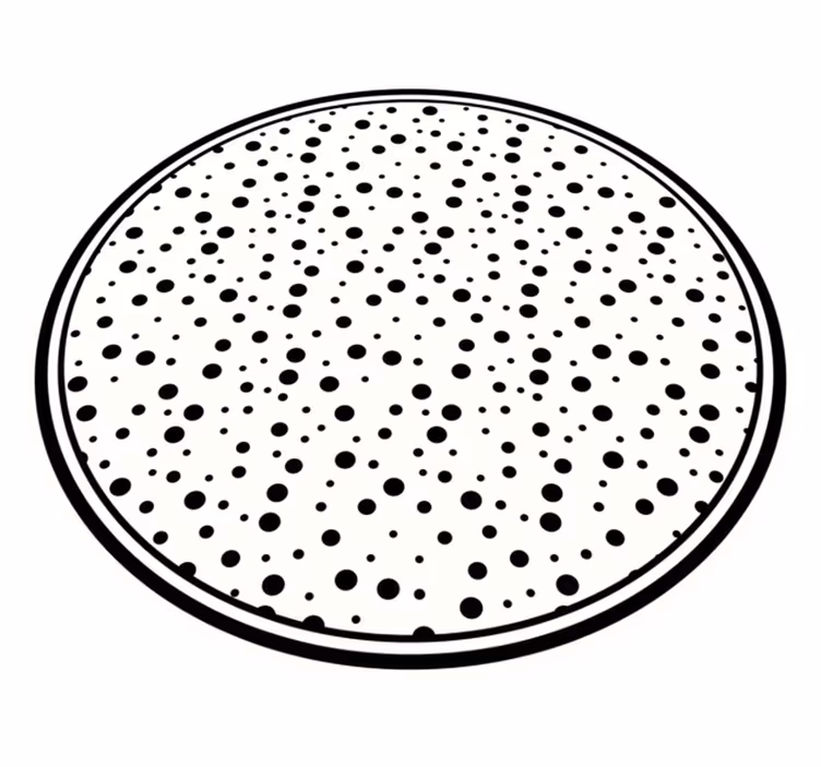Black polka dots minimalist vinyl rug - TenStickers