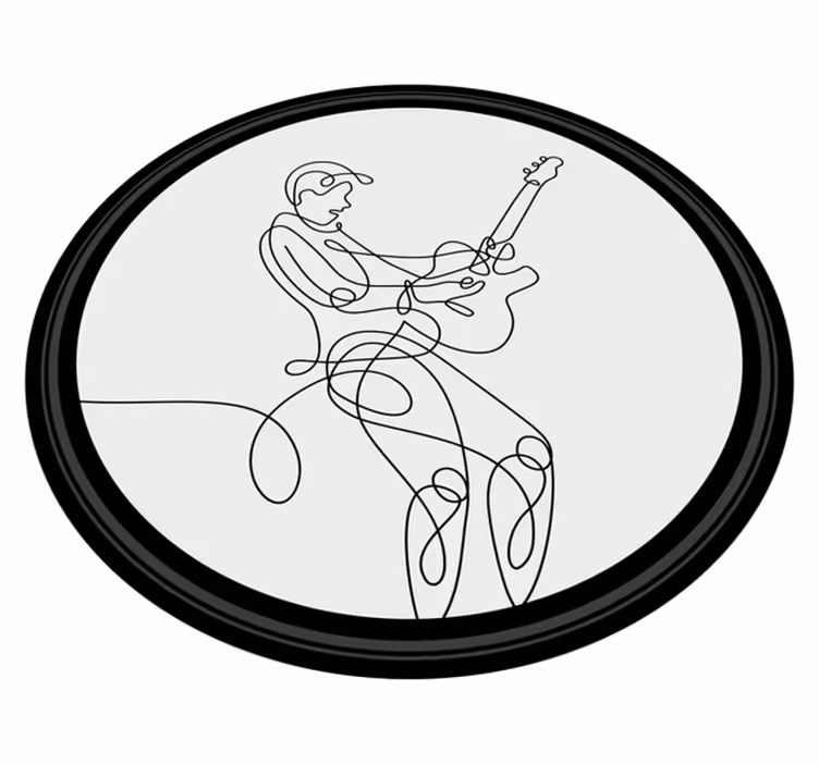 Guitar elegant minimalist design modern rug - TenStickers