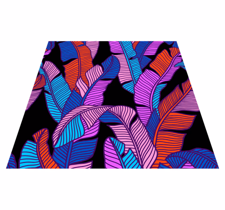 Vibrant leaf patterns flower vinyl rug - TenStickers