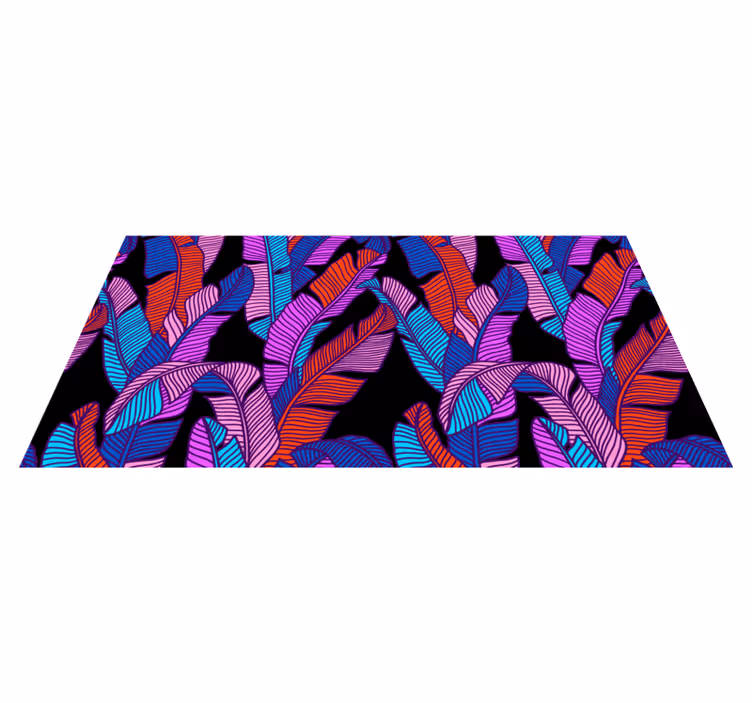 Rectangle psychedelic leaves pattern rug - TenStickers
