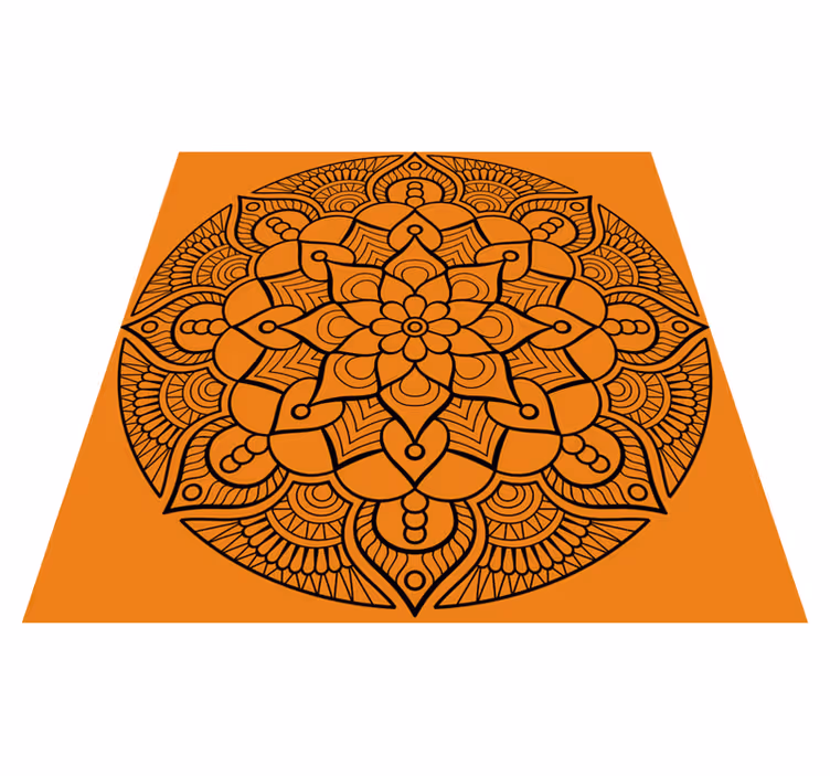 Mandala vinyl rug orange mandala design - TenStickers