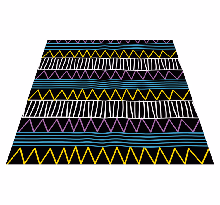 Nordic pink and blue design ethnic rug - TenStickers