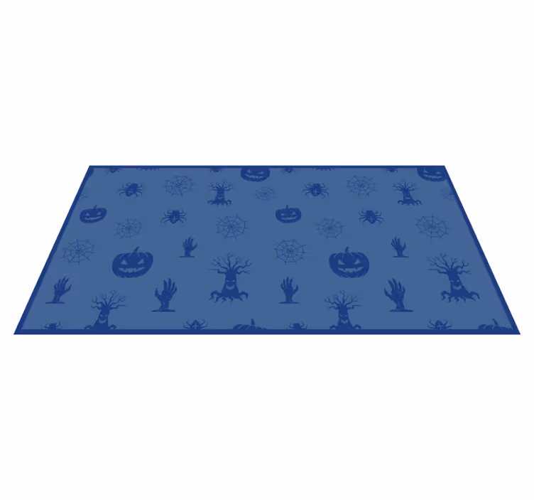 Blue spooky theme halloween vinyl rug - TenStickers
