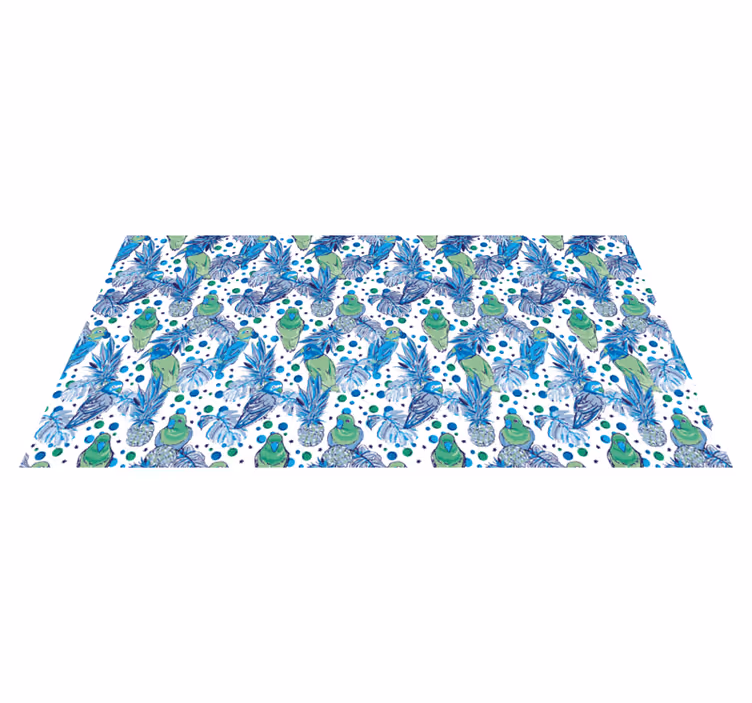 Tropical Bird Pattern kitchen vinyl rug - TenStickers