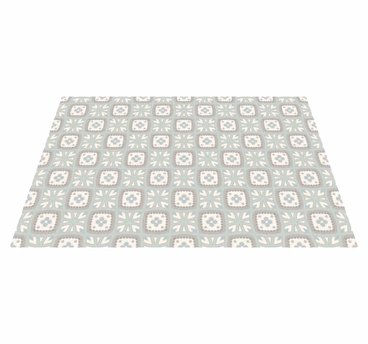 Tile arrangement mosaic vinyl rug - TenStickers