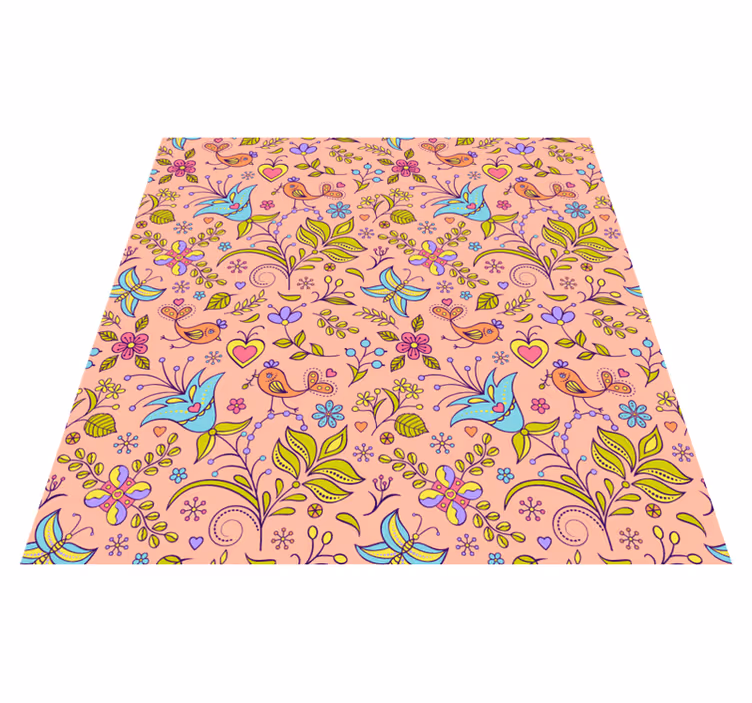 Flower vinyl rug with floral spring design - TenStickers