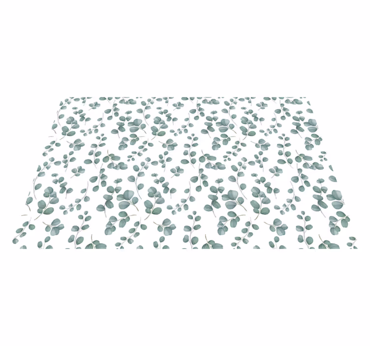 Elegant Greenery Pattern flower vinyl rug - TenStickers