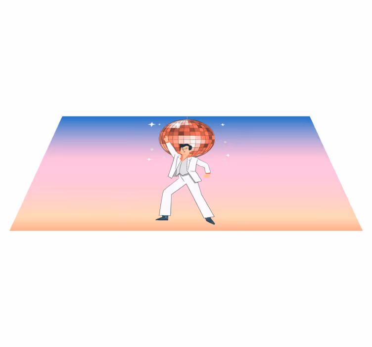 Dance Party Vibes vinyl rug - TenStickers