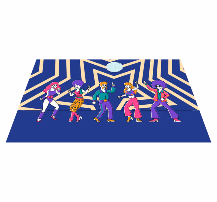 Disco Dance Party vinyl rug - TenStickers