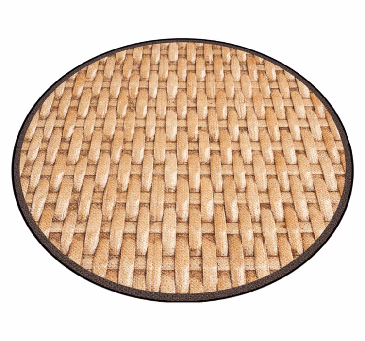 Woven Natural Tones circular vinyl rug - TenStickers
