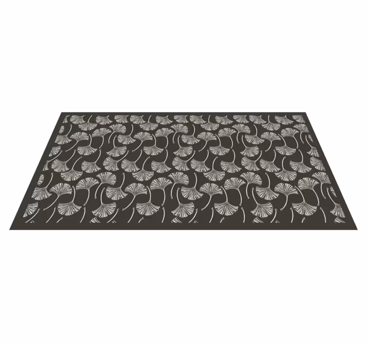 Ginkgo Leaf Motif flower vinyl rug - TenStickers