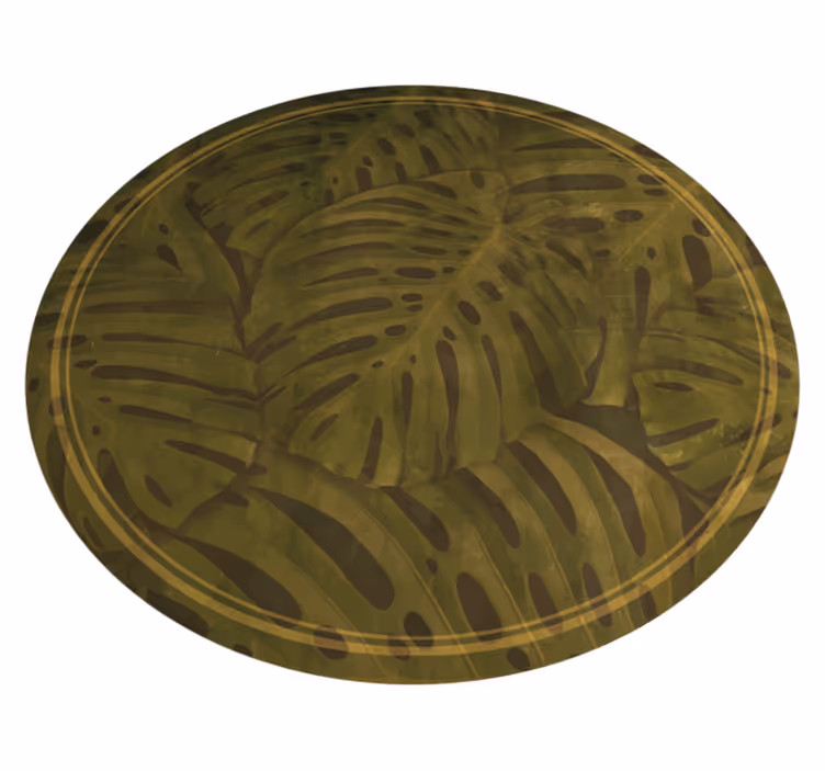 Tropical leaf print flower vinyl rug - TenStickers
