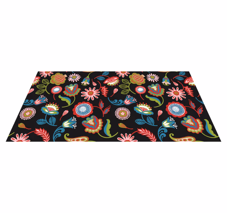 Vibrant Floral Inspiration flower vinyl rug - TenStickers