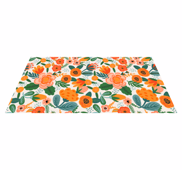 Flower vinyl rug floral garden design - TenStickers