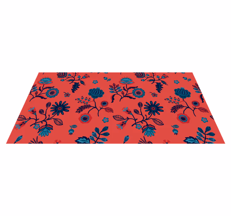 Vibrant Floral Print flower vinyl rug - TenStickers