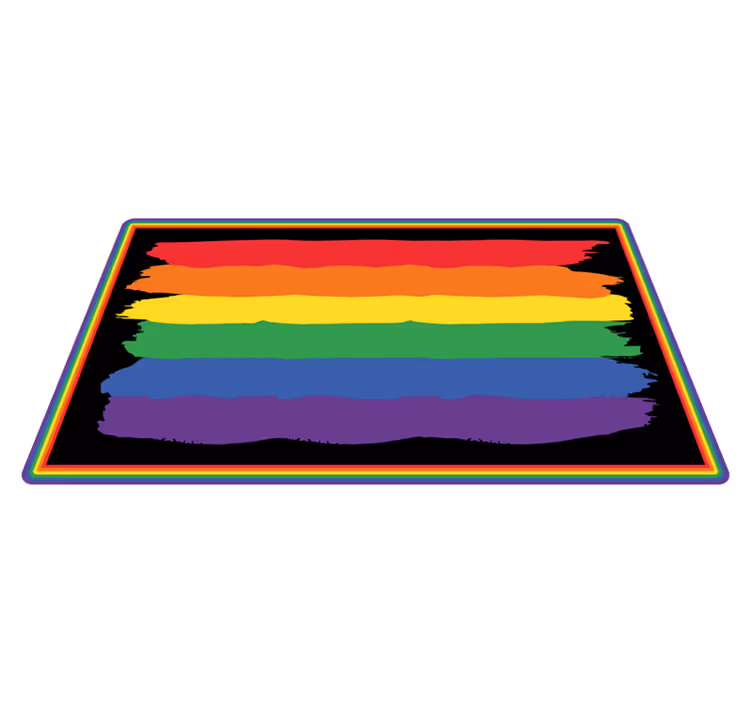Vibrant Rainbow Lines stripes vinyl rug - TenStickers
