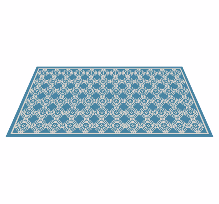Elegant blue composition mosaic vinyl rug - TenStickers