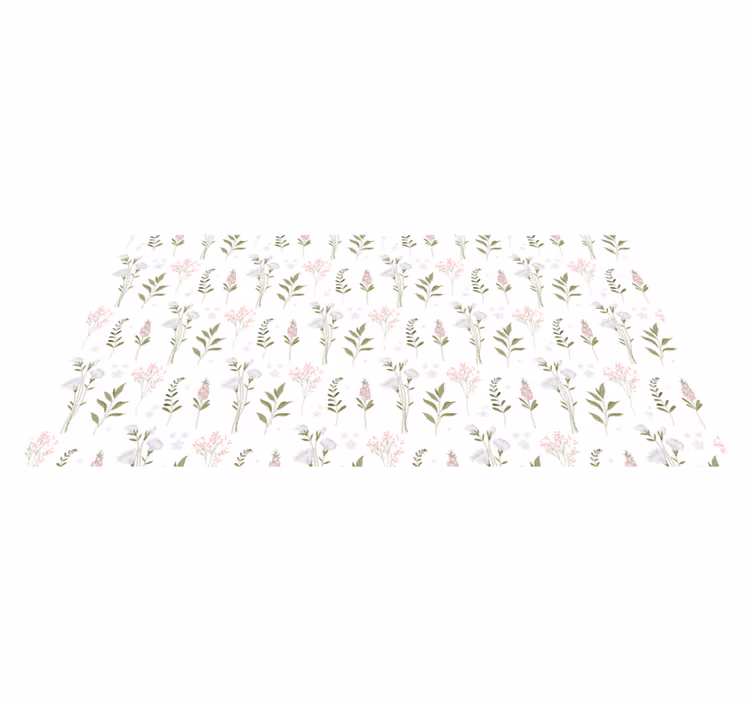 Patterned Aesthetic flower vinyl rug - TenStickers