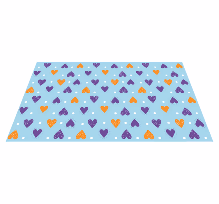 Colorful heart pattern teenager vinyl rug - TenStickers